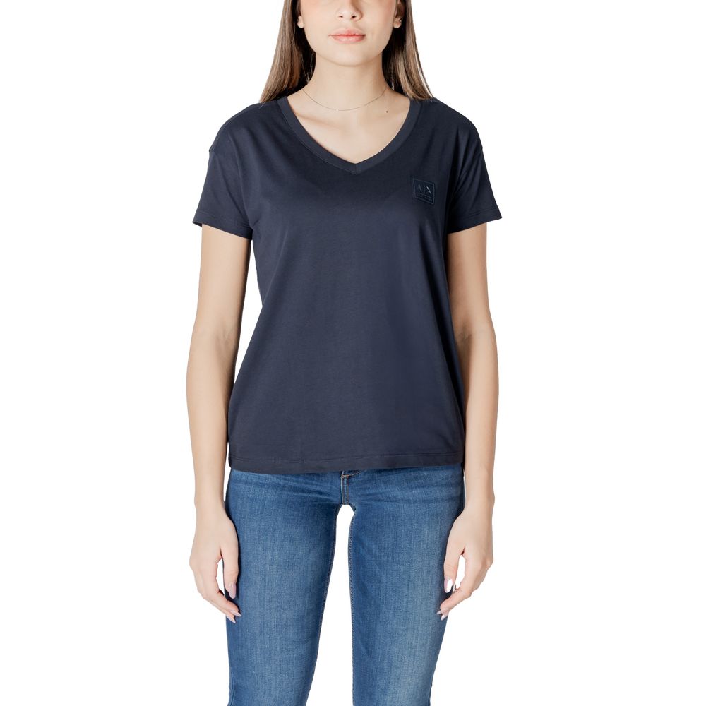 Blauw katoenen T-shirt