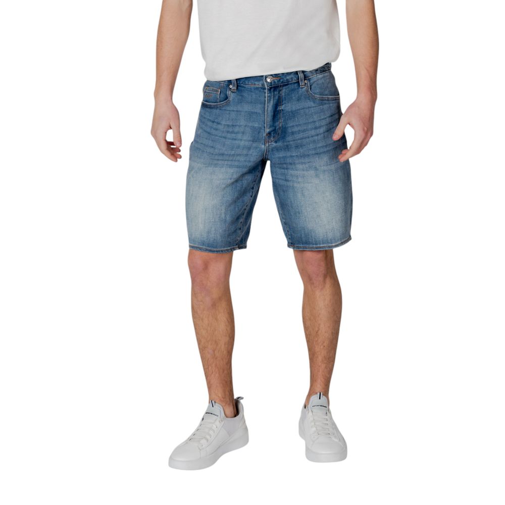 Blauwe polyester Bermuda