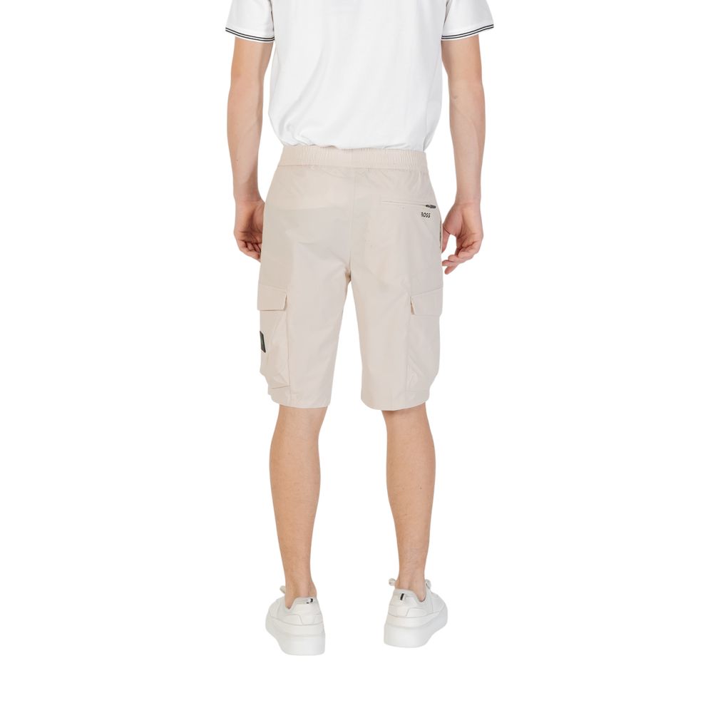 Beige polyester Bermuda