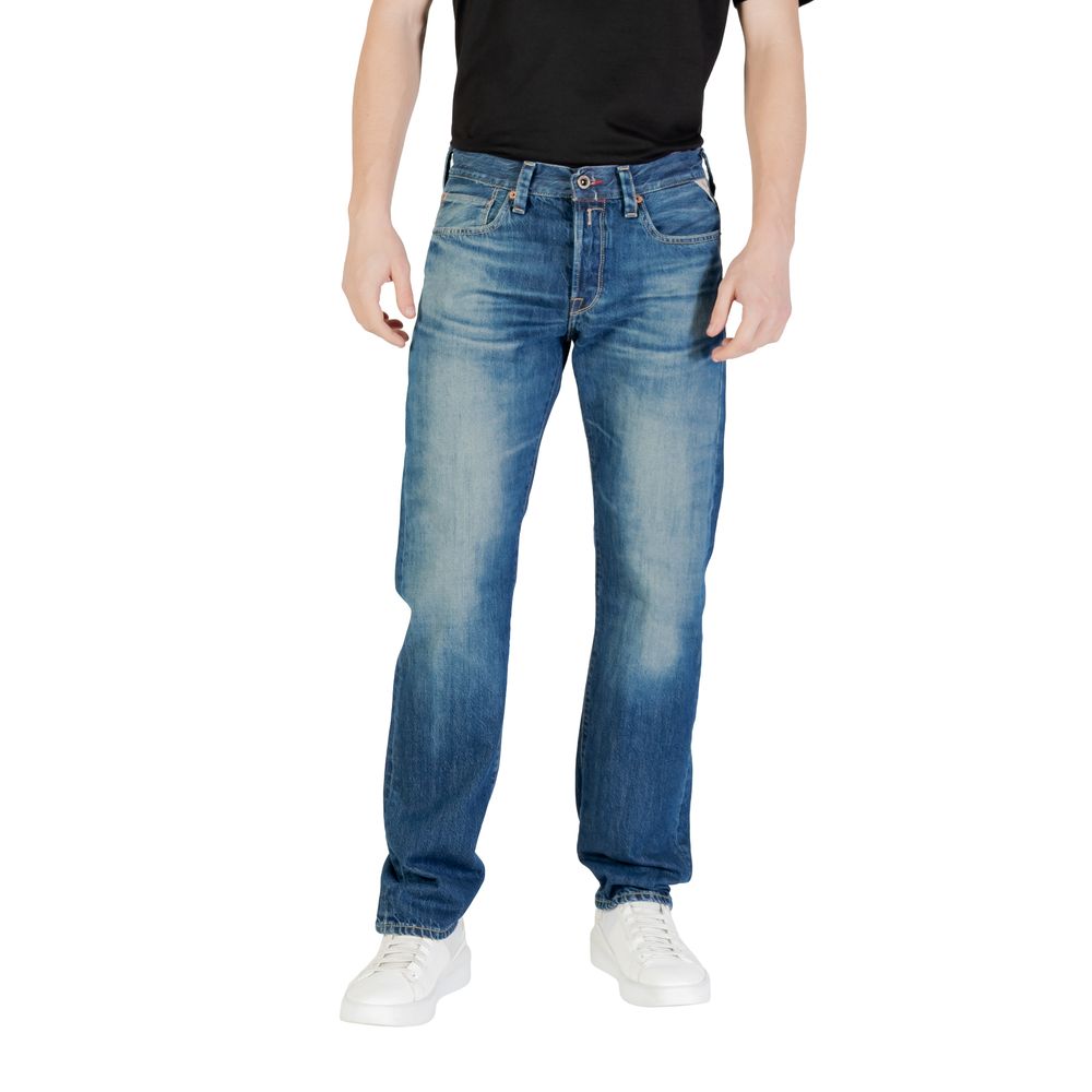 Blauwe katoenen relaxed fit jeans