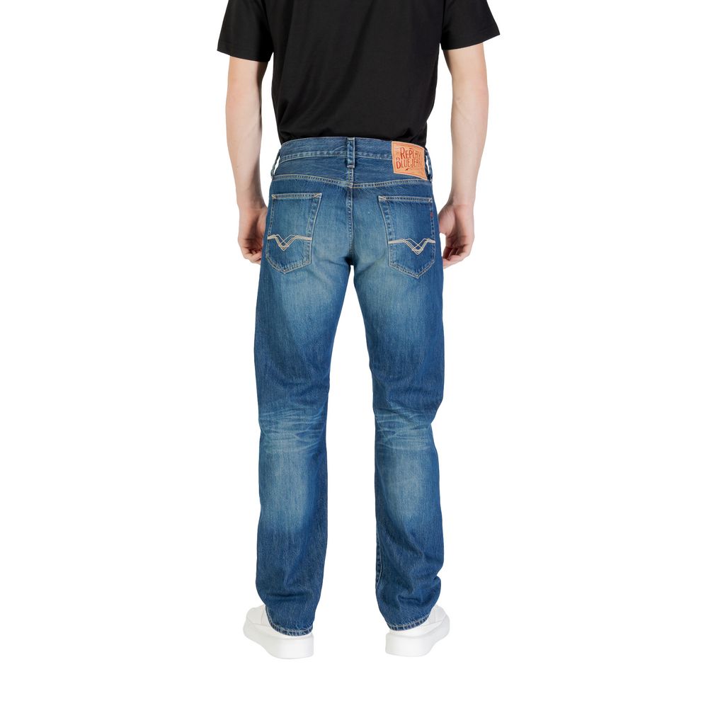 Blauwe katoenen relaxed fit jeans