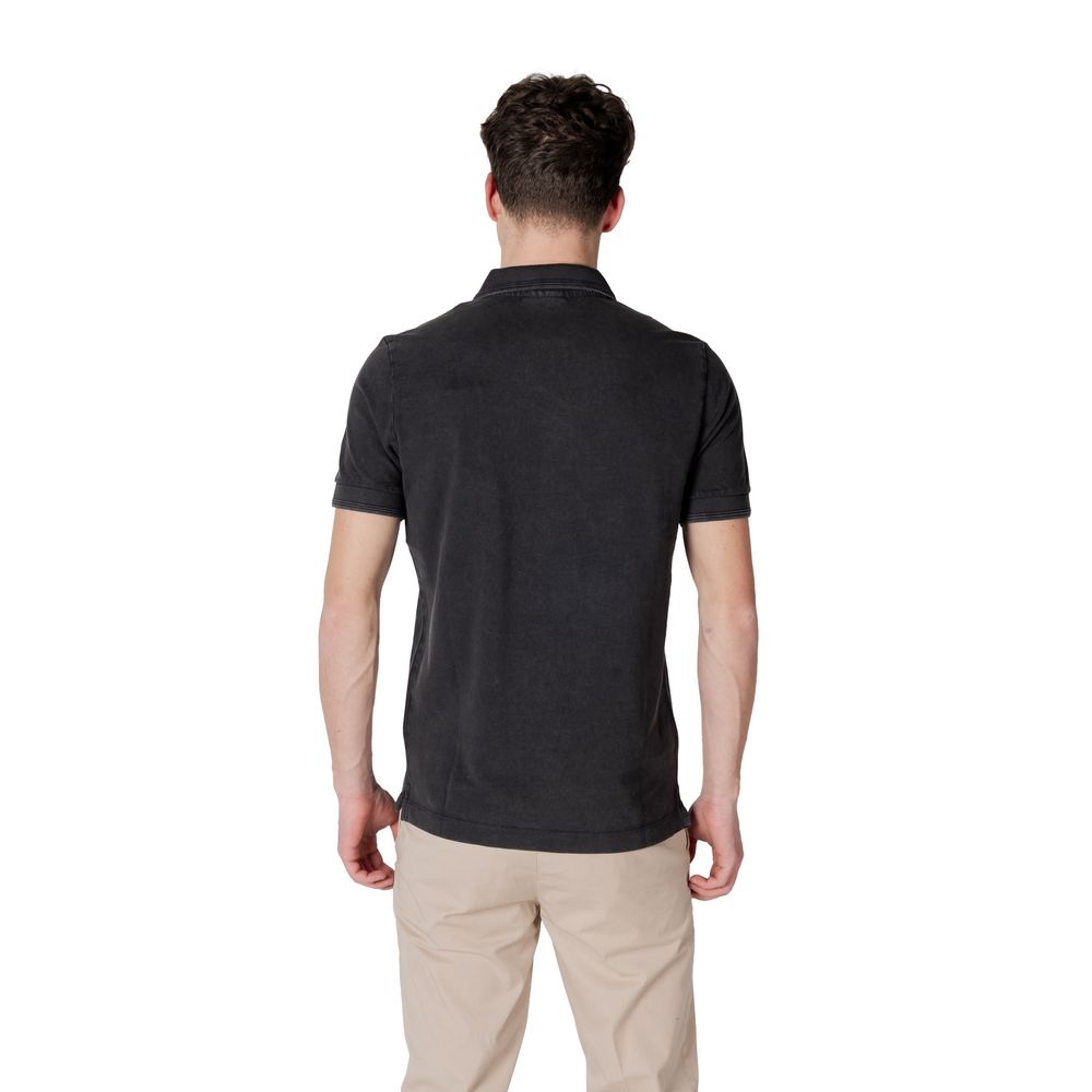 Zwart katoenen poloshirt