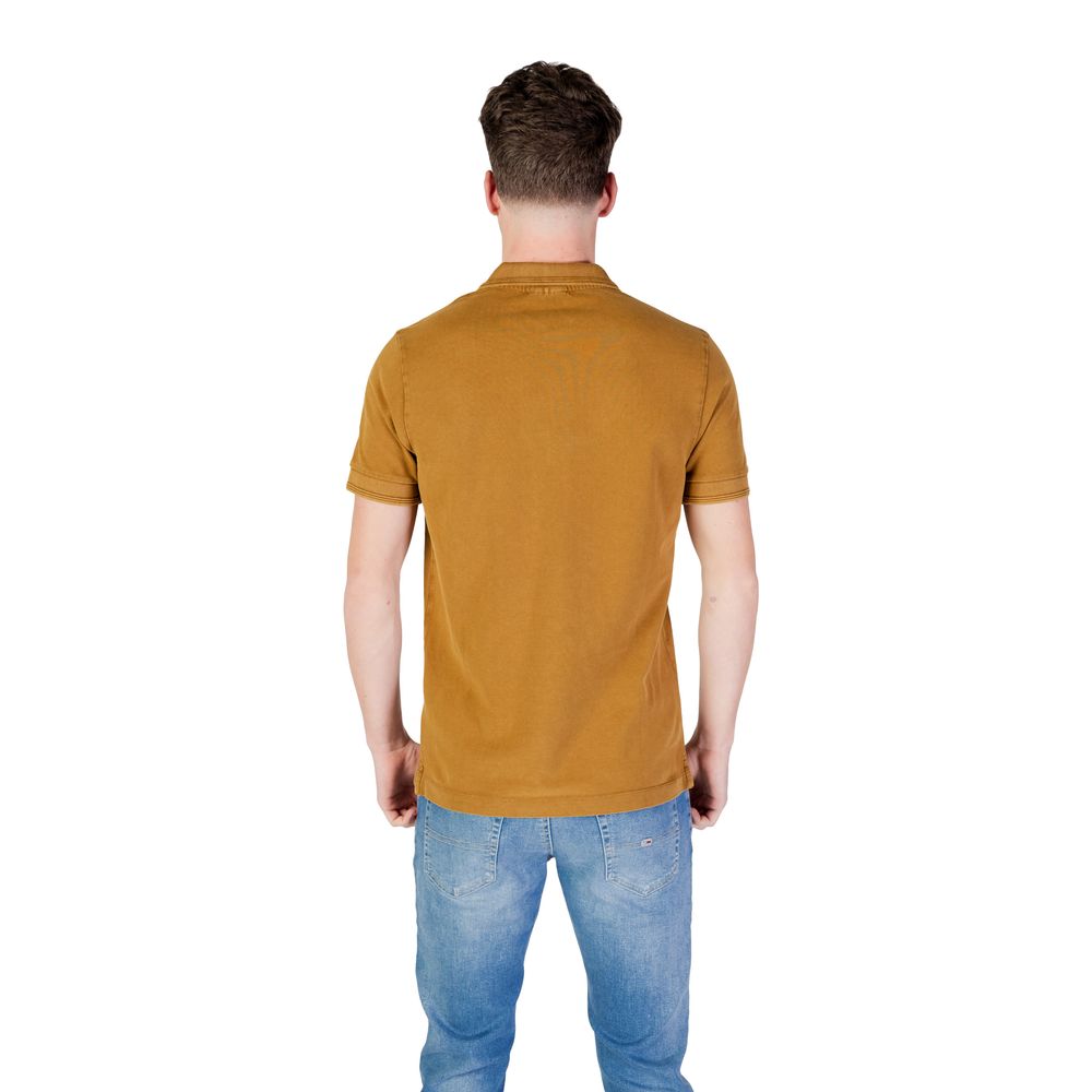 Bronzen katoenen poloshirt