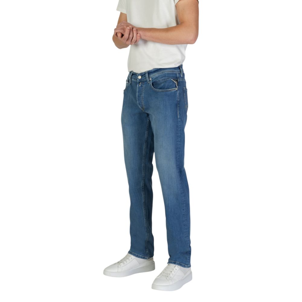 Blauwe katoenen relaxed fit jeans