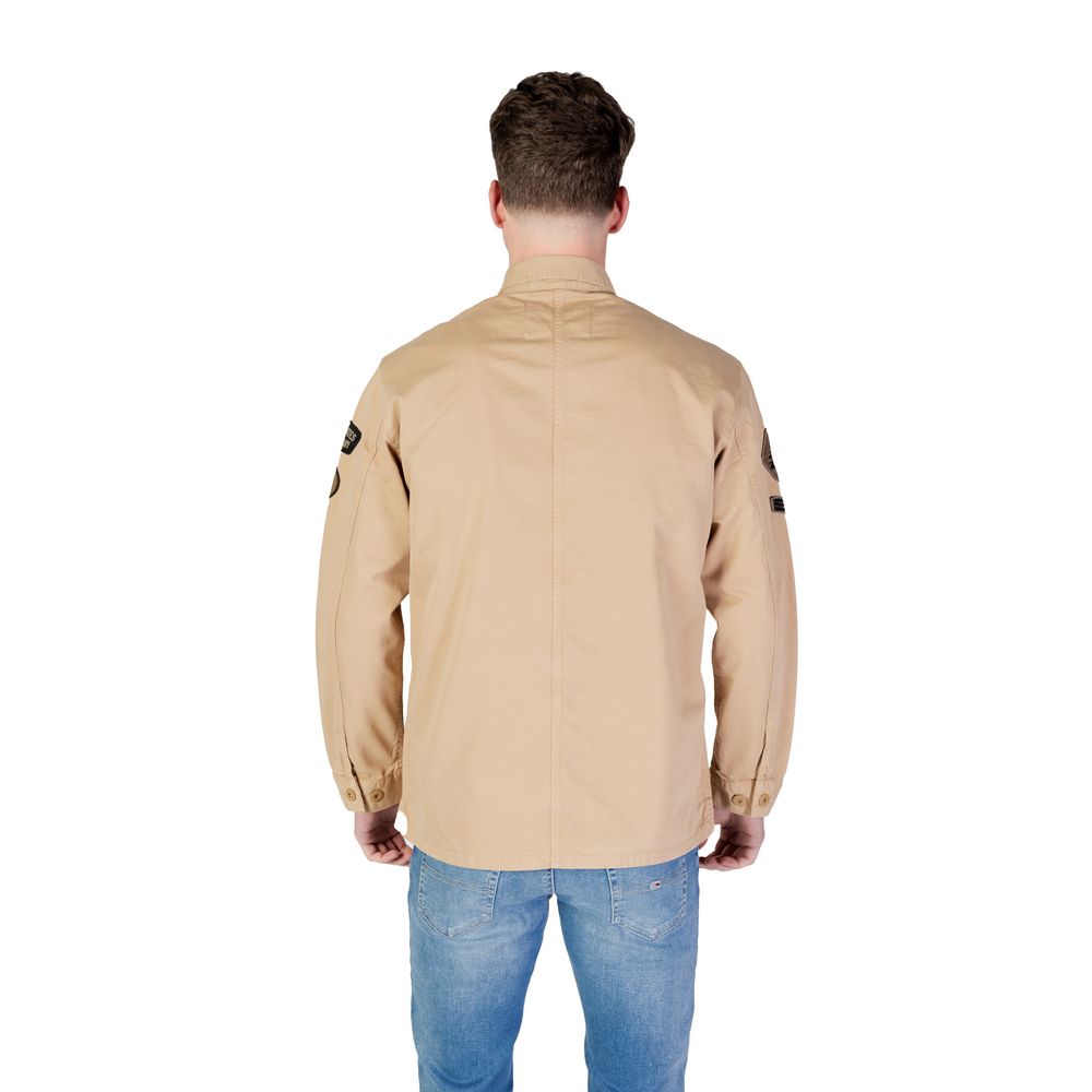Beige katoenen overhemd