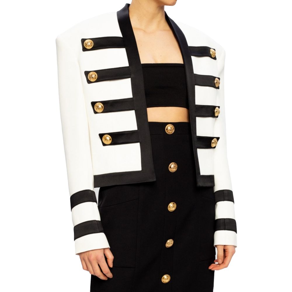 Witte viscose damesblazer