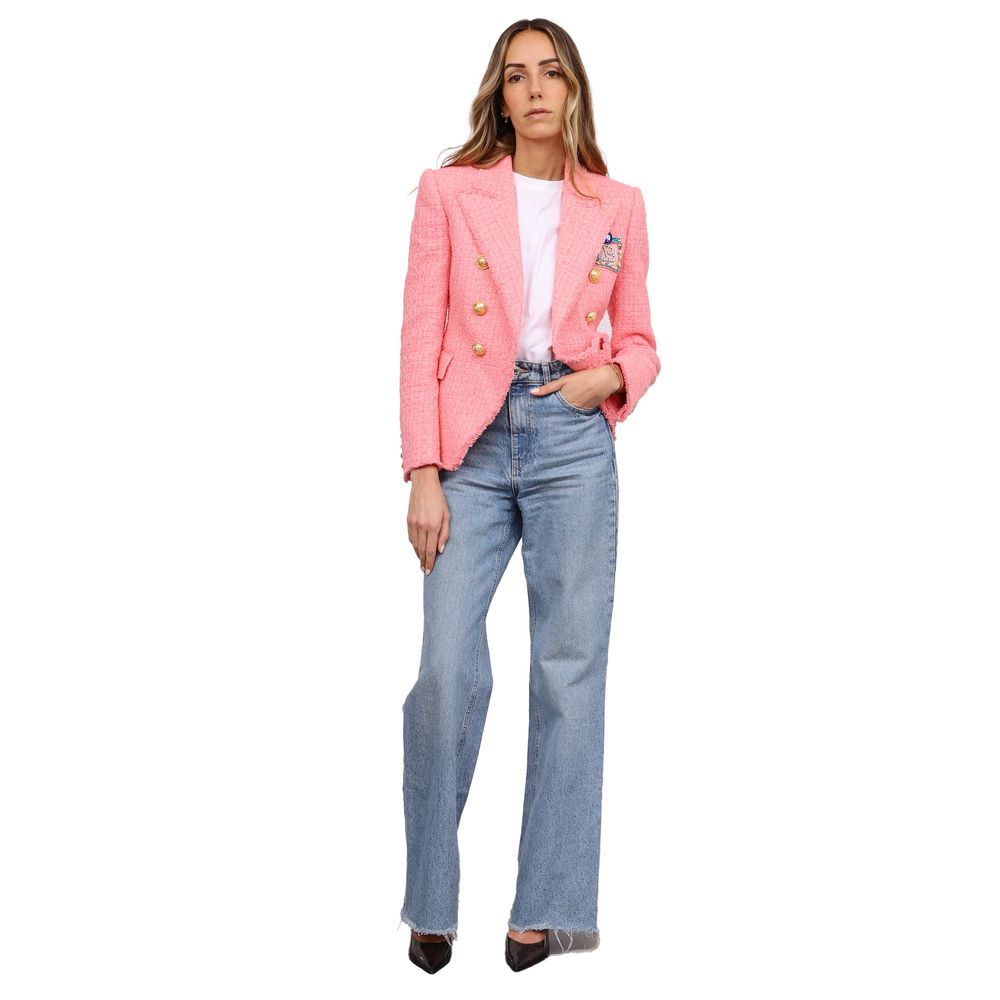 Roze katoenen damesblazer