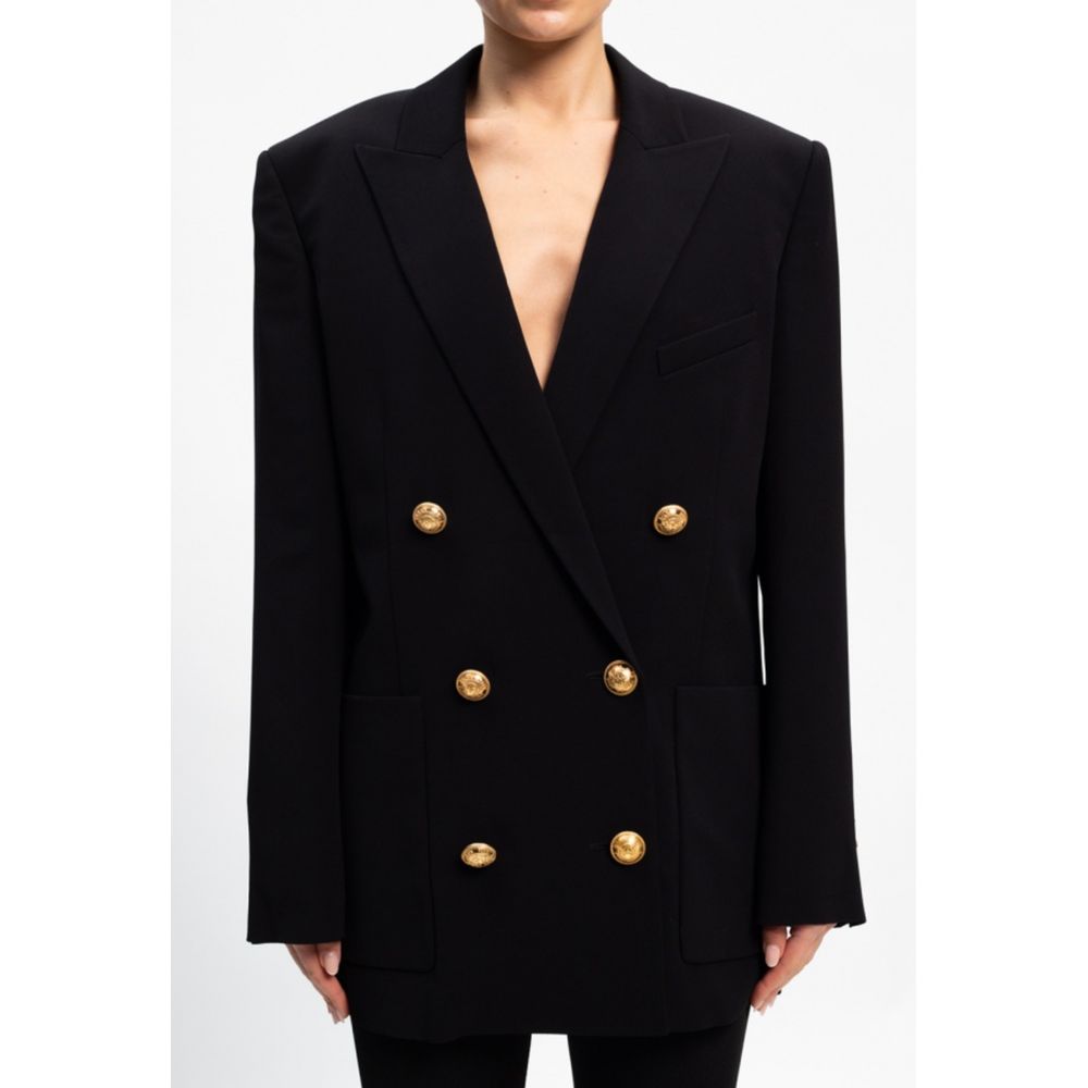 Zwarte viscose damesblazer