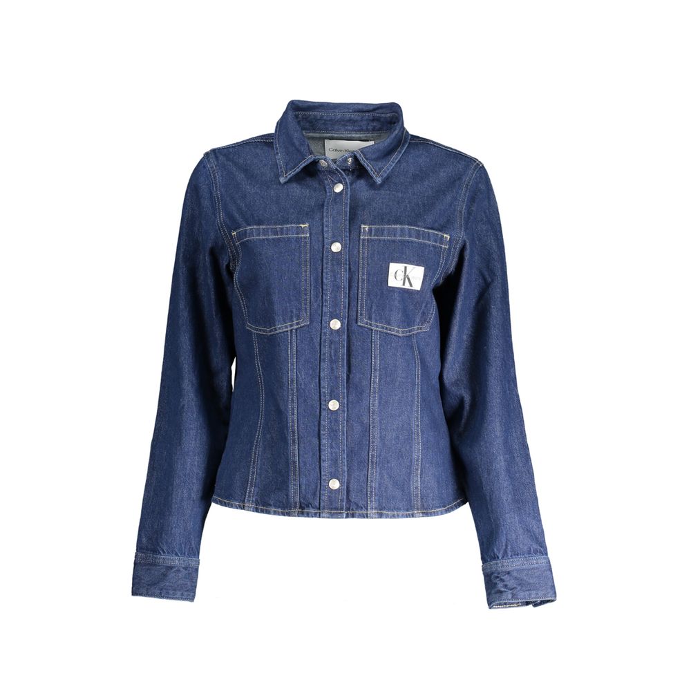 Blauw katoenen overhemd