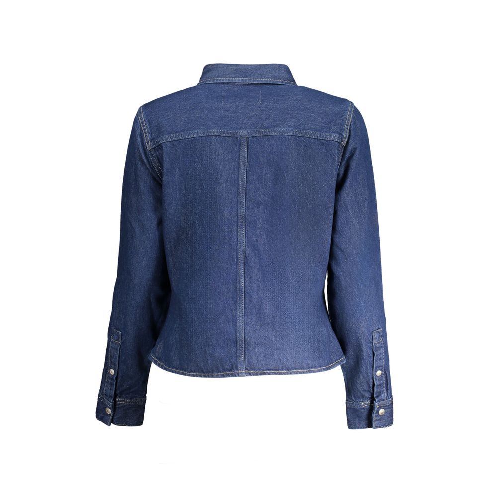 Blauw katoenen overhemd