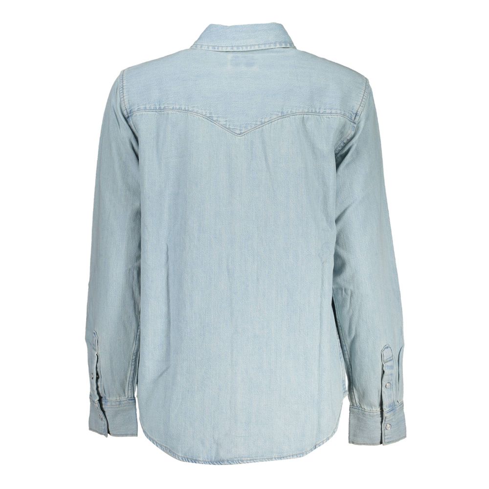 Blauw katoenen overhemd