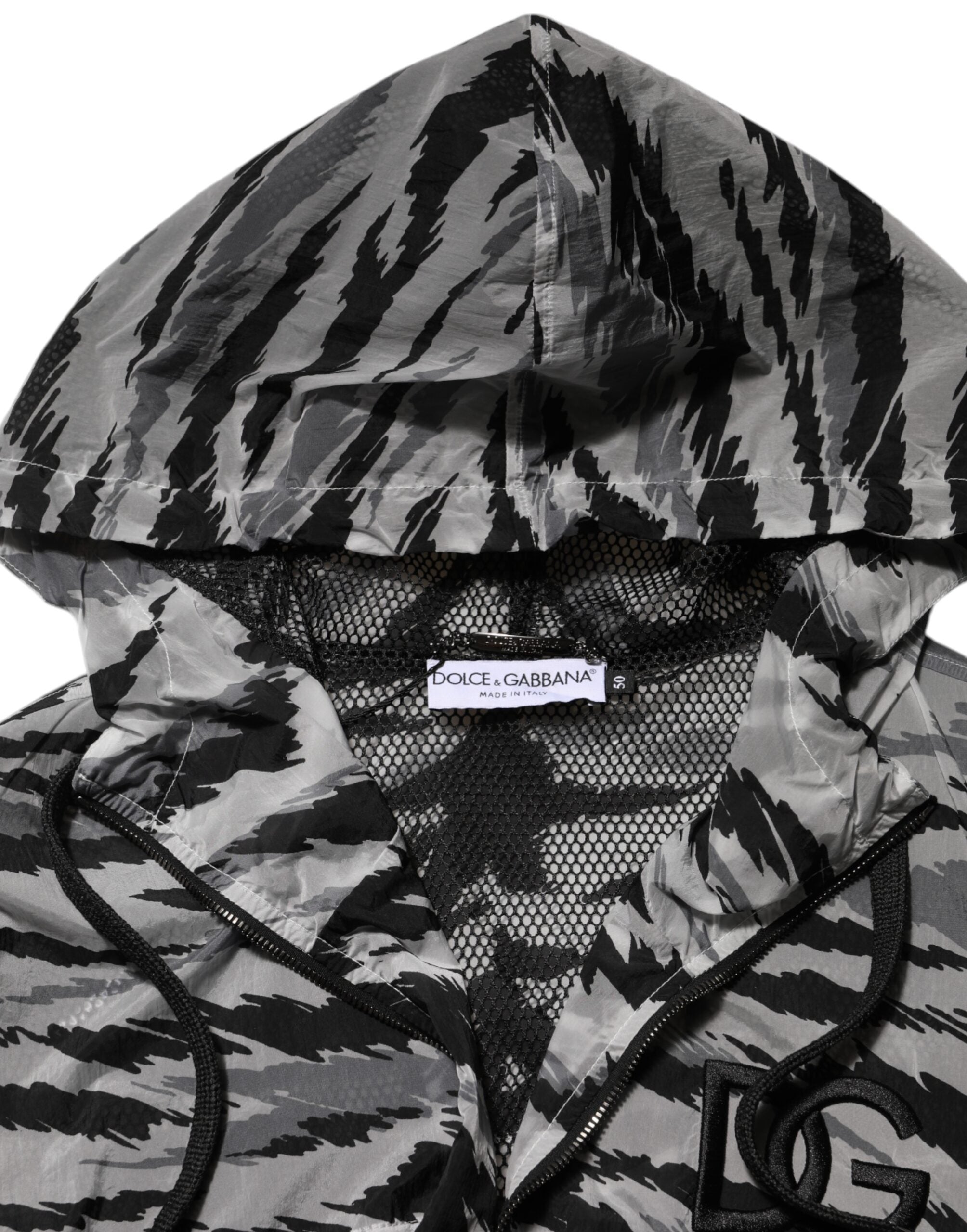 Gray Camouflage Hooded Sweatshirt Jacket