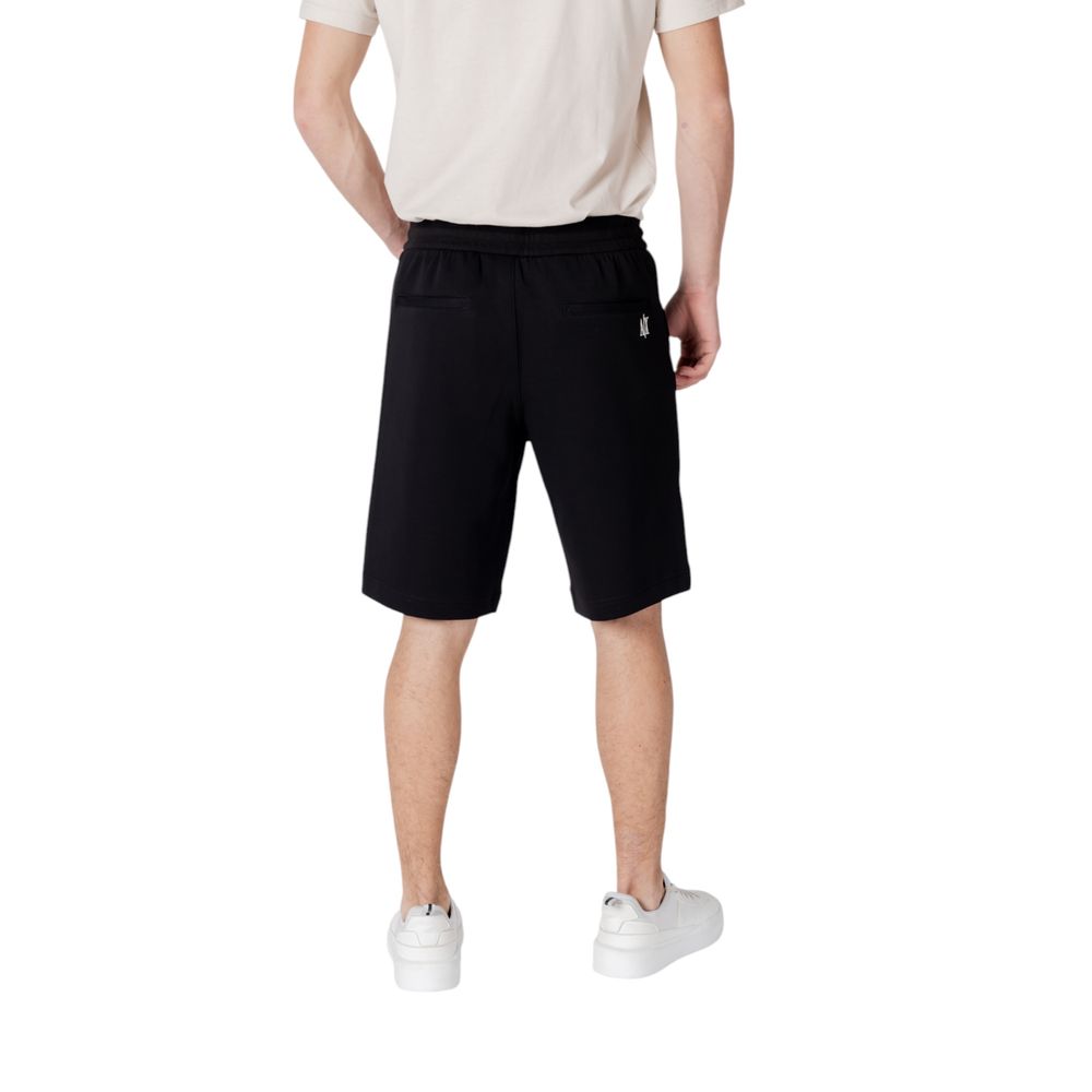 Black Cotton Bermuda Shorts