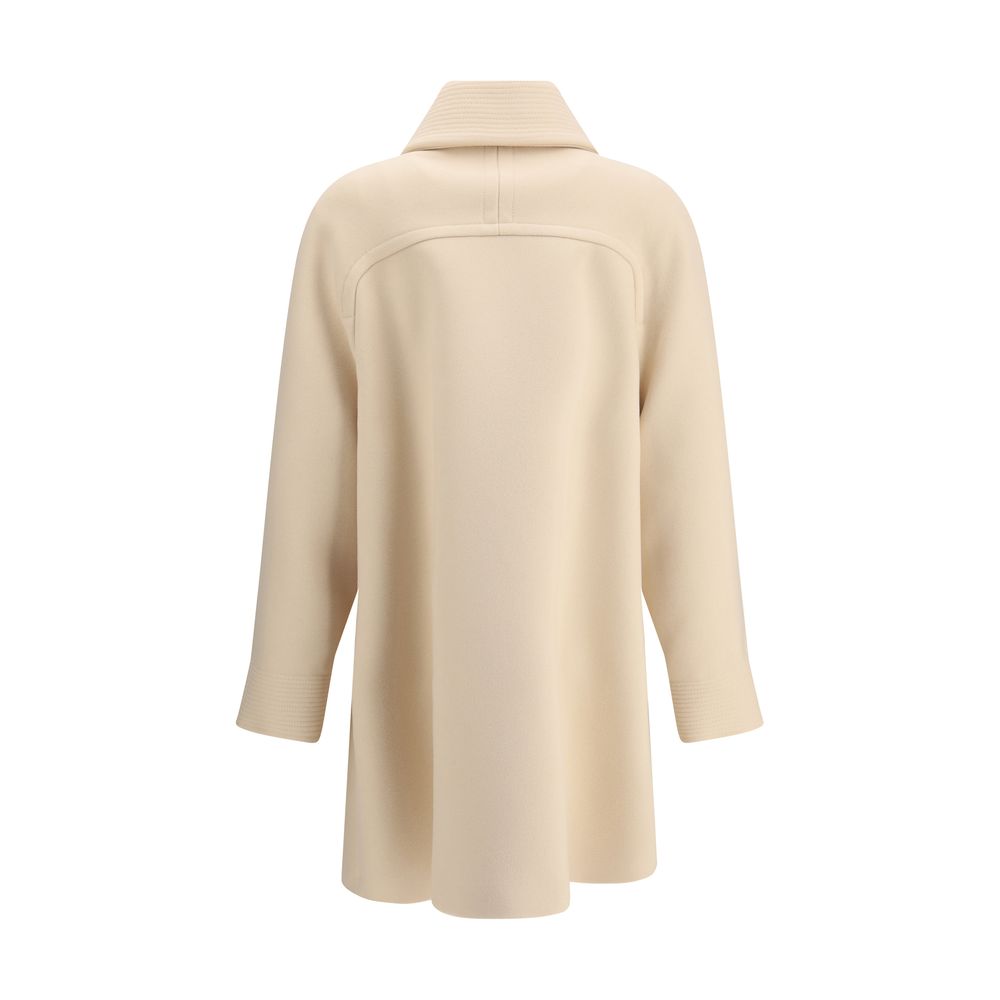 Cream Fleece Wool Coat