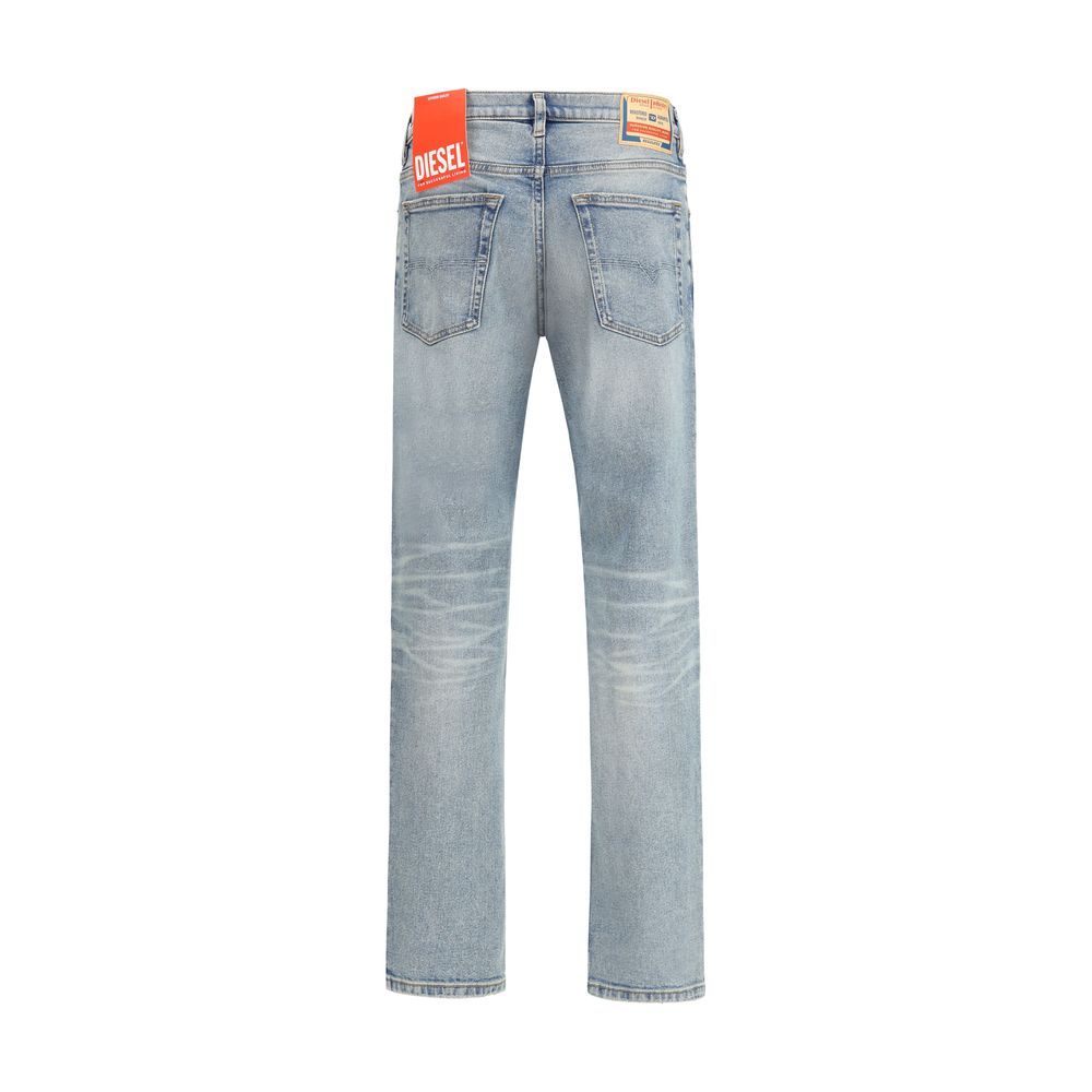 Blue Cotton Tapered Jeans