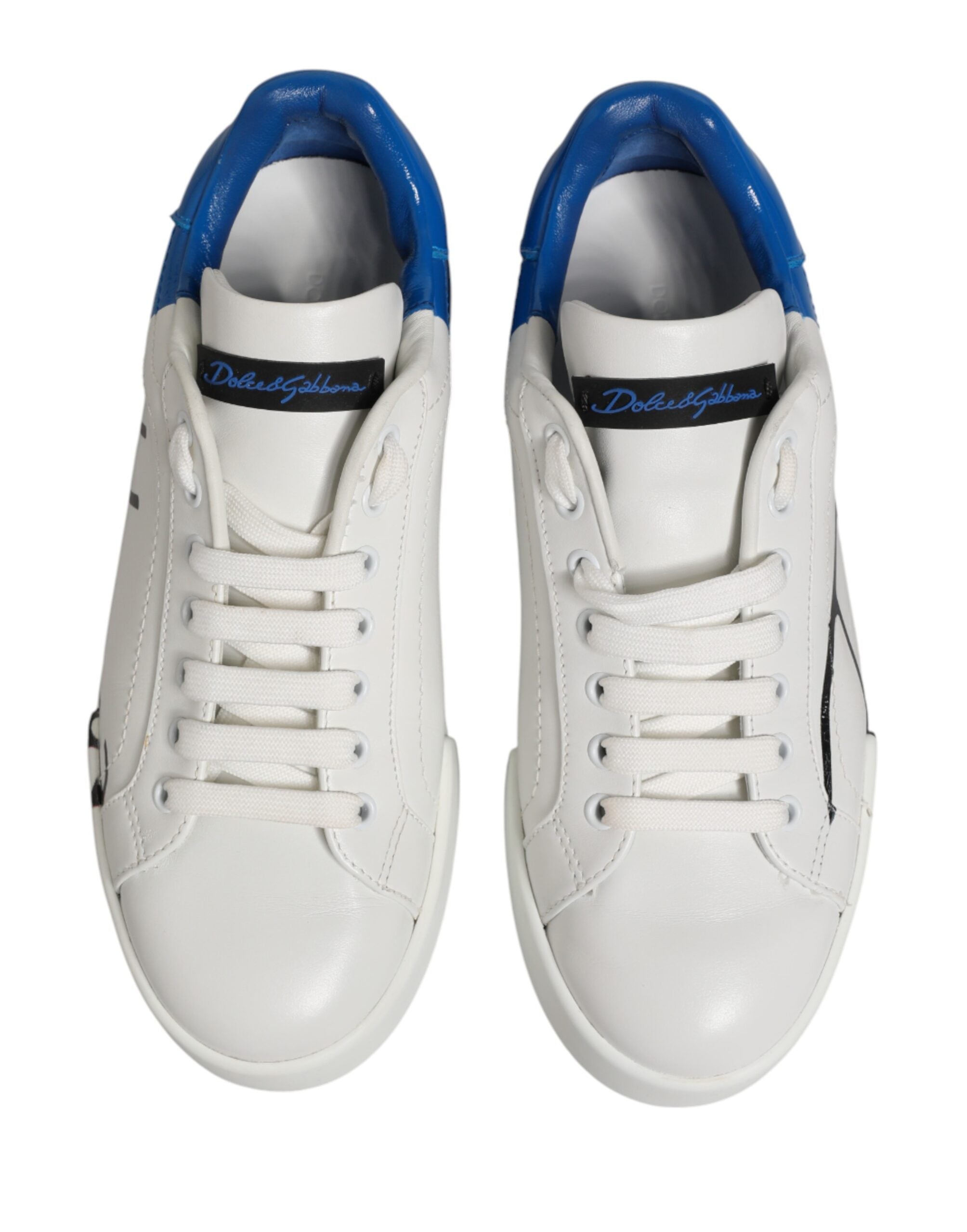 White Blue Portofino Low Top Sneakers Shoes