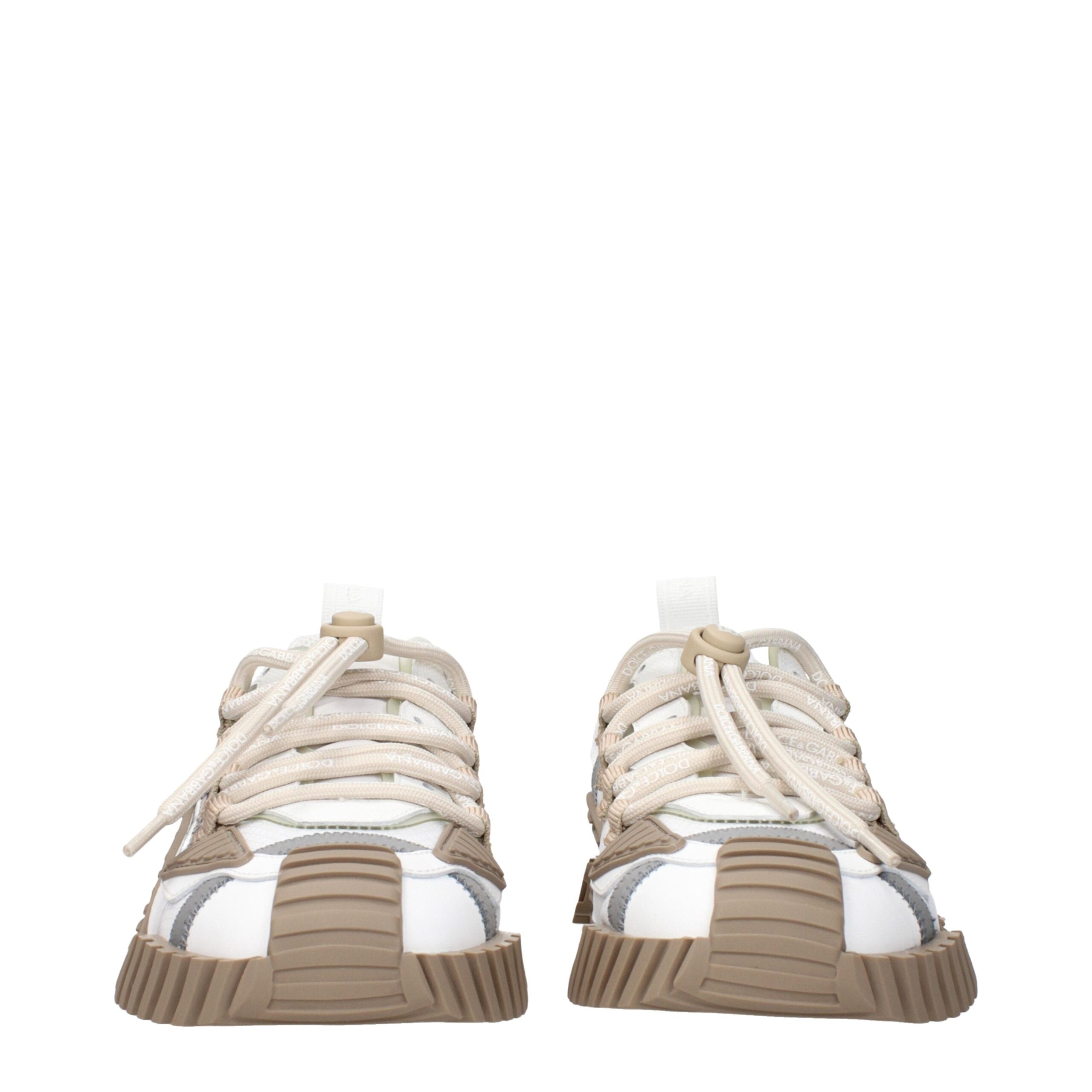 White Fabric Athletic Sneakers