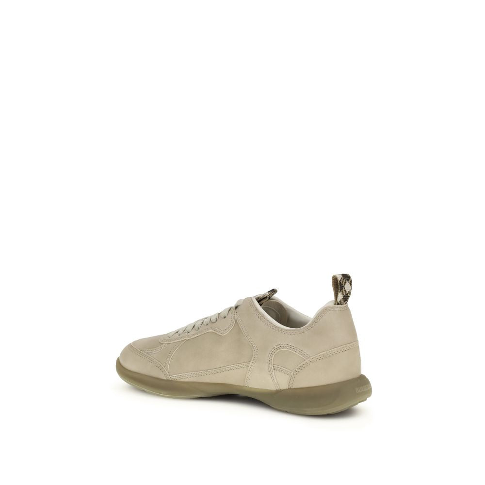 Beige Calf Leather Bos Taurus Athletic Sneakers