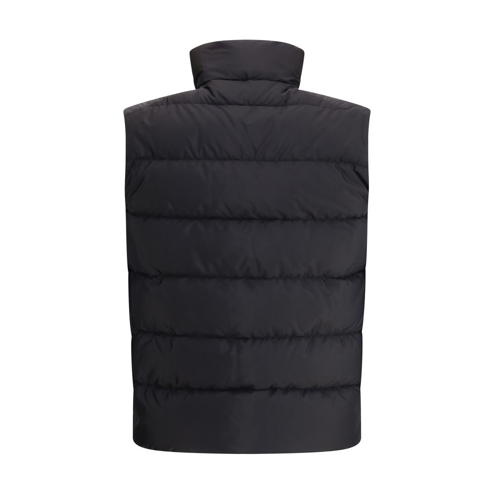 Black Recycled Polyamide Sleveless Jacket
