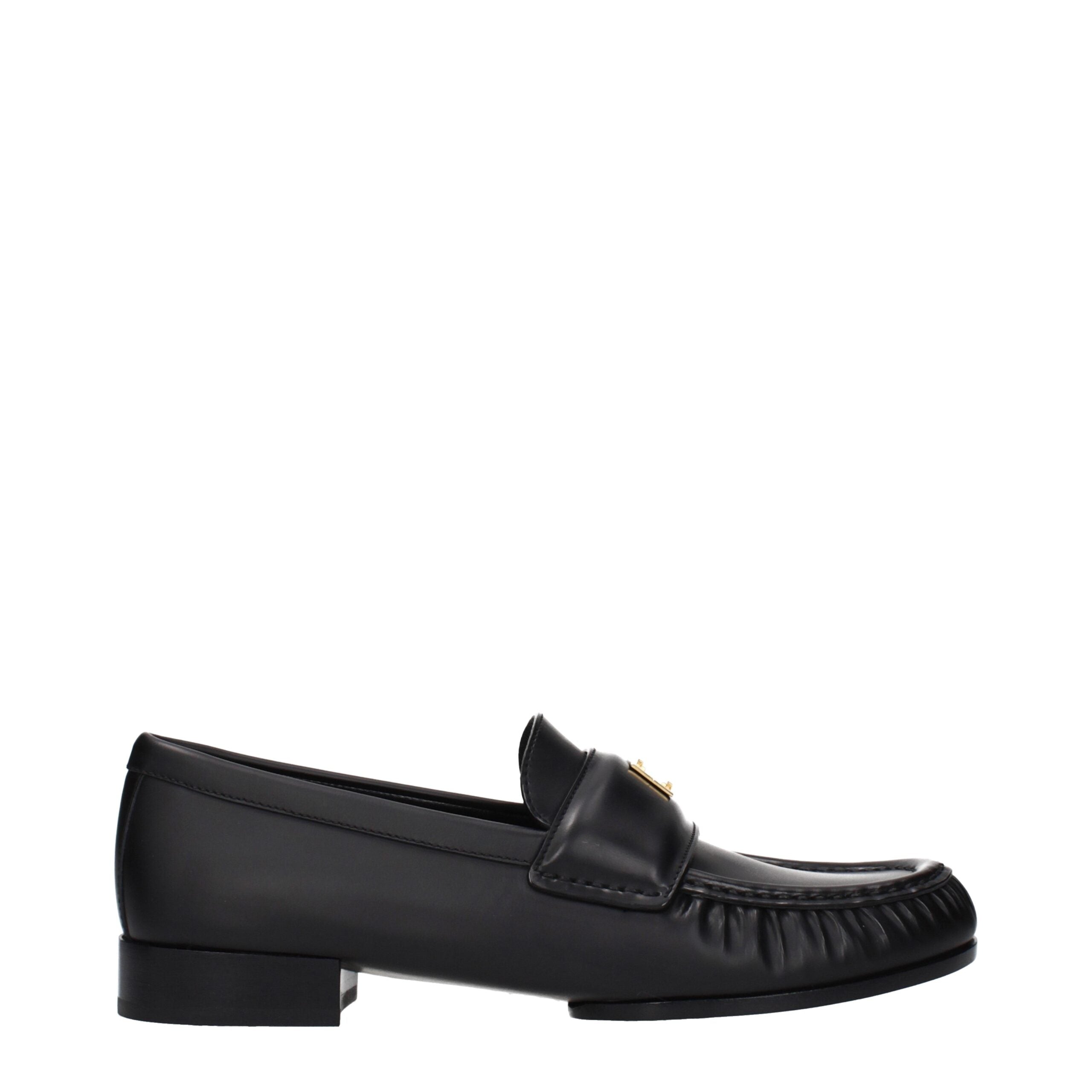 Black Leather Slip-On Loafers