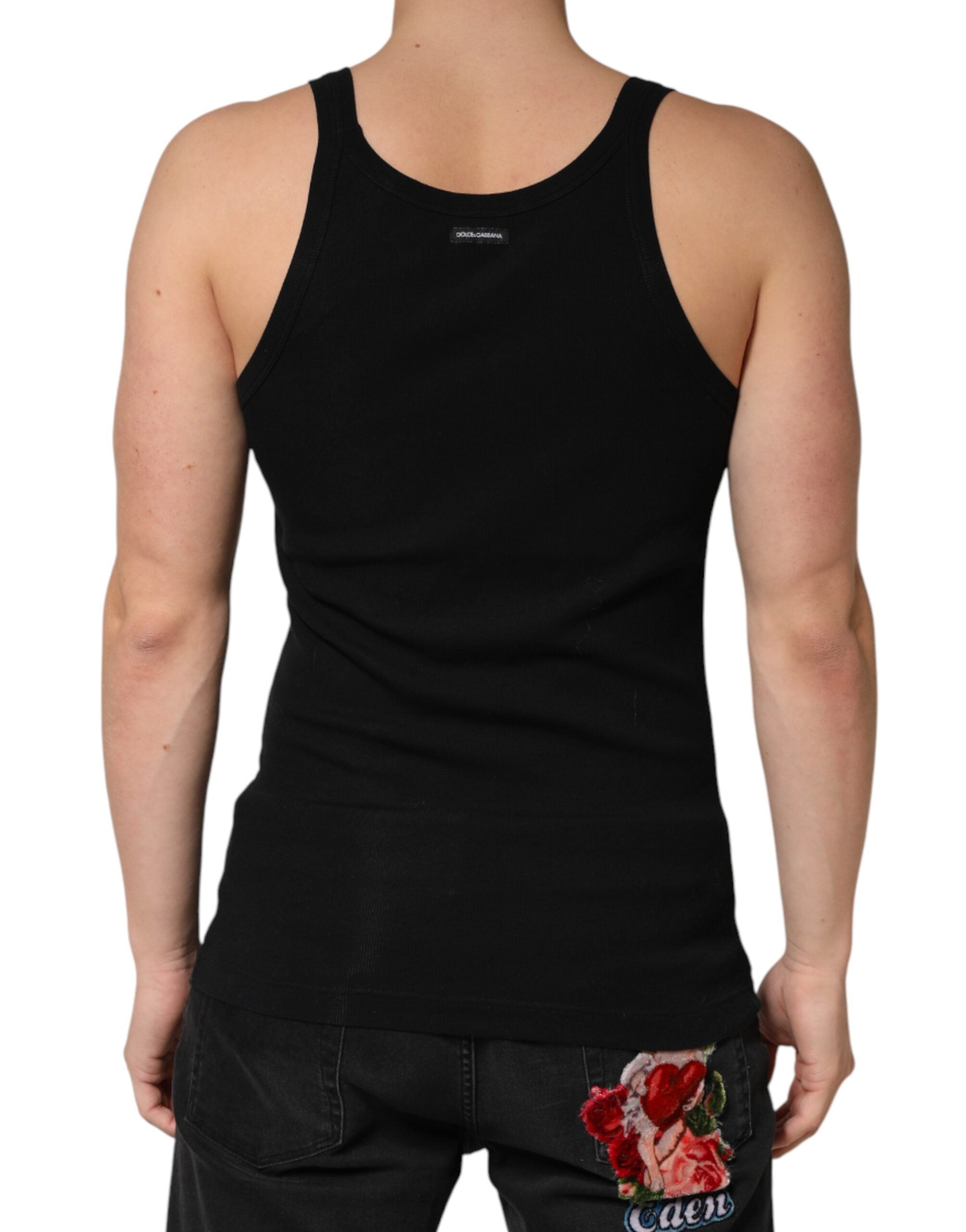 Black Sleeveless Round Neck Tank Top  T-shirt