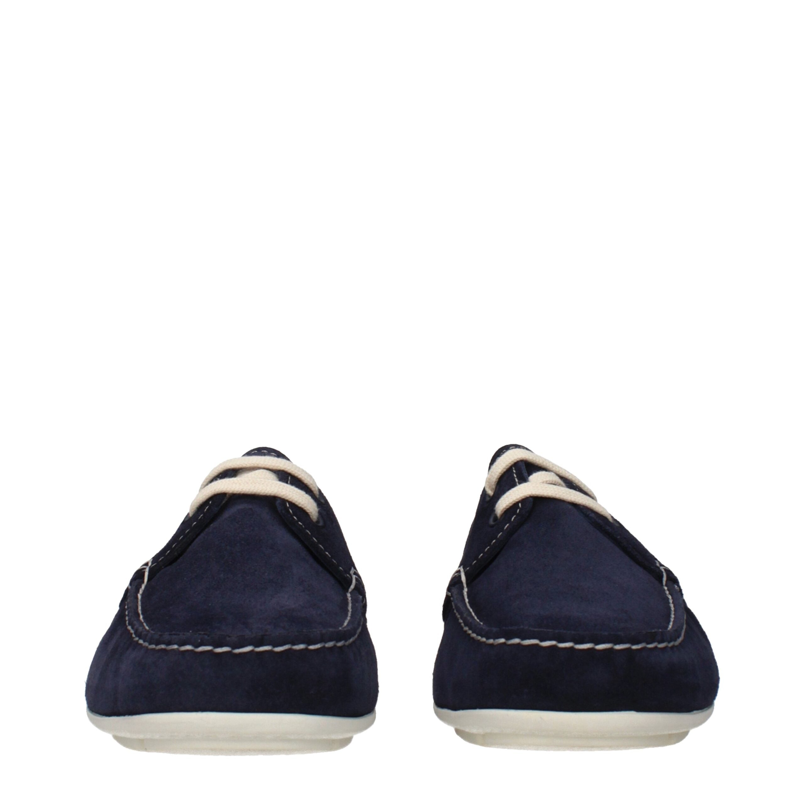 Blue Leather Slip-On Loafers
