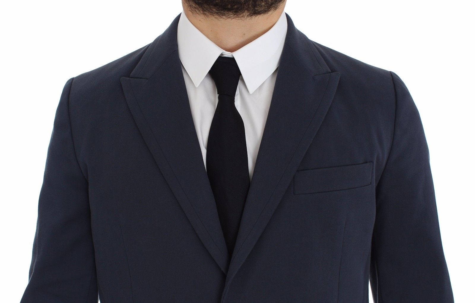 Blauwe katoenen stretch casual blazer