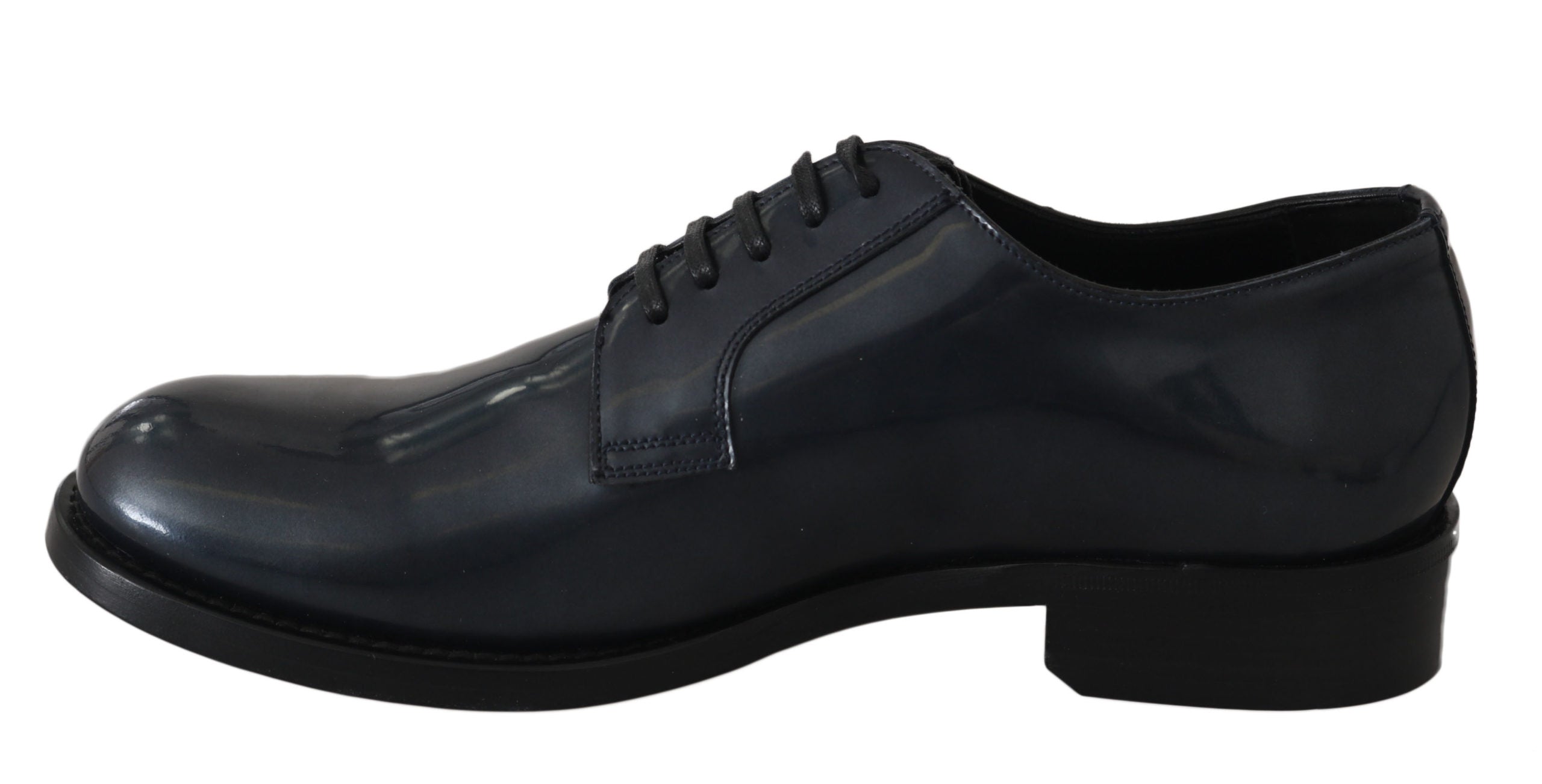 Blauwe leren derby-jurk formele schoenen