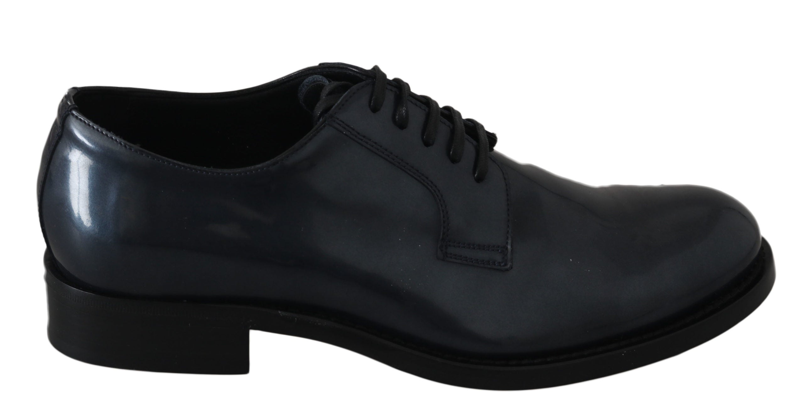 Blauwe leren derby-jurk formele schoenen