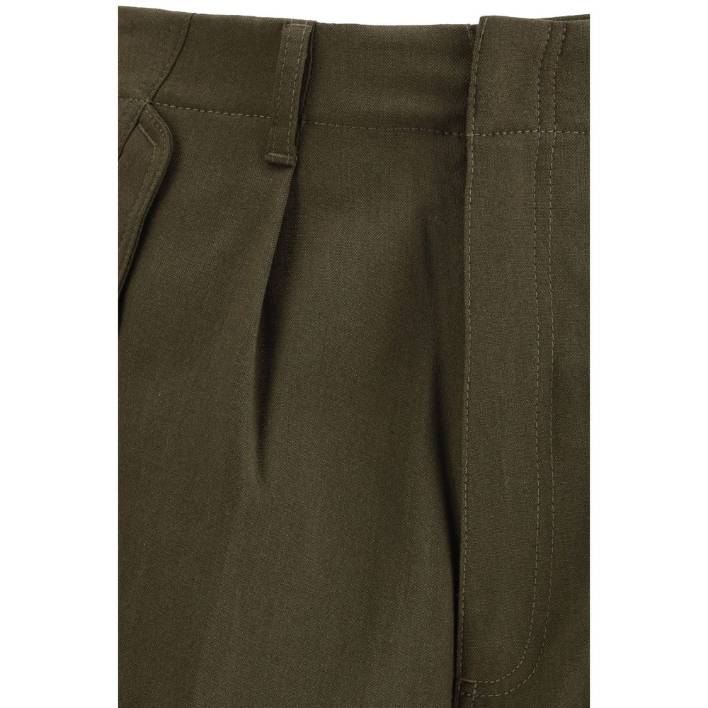 Green Cashmere Cargo Pants